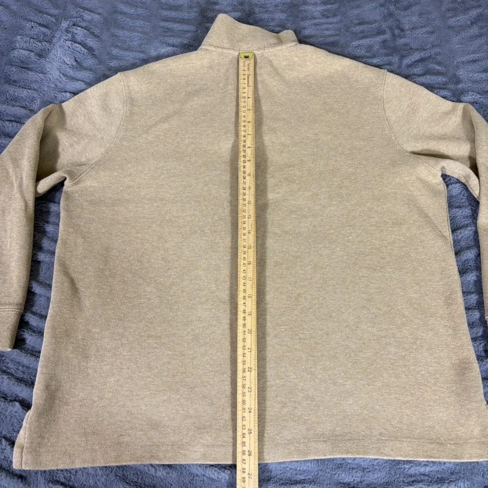 Polo Ralph Lauren Mens XL Tan Khaki 100% Cotton 1/4 Zip Pullover Sweater AR264